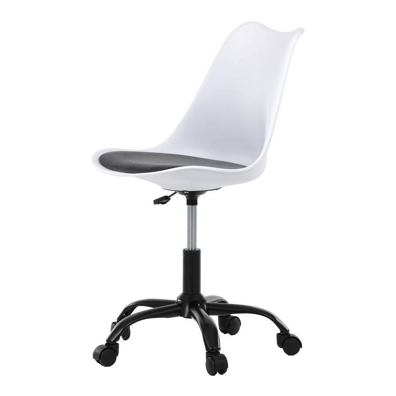 Autronic - Židle kancelářská, bílá plastová skořepina, sedák šedá látka, kovový kříž - KA-X7055 GREY AKCE NOVINK