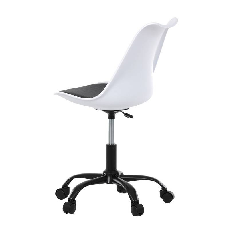 Autronic - Židle kancelářská, bílá plastová skořepina, sedák šedá látka, kovový kříž - KA-X7055 GREY AKCE NOVINK