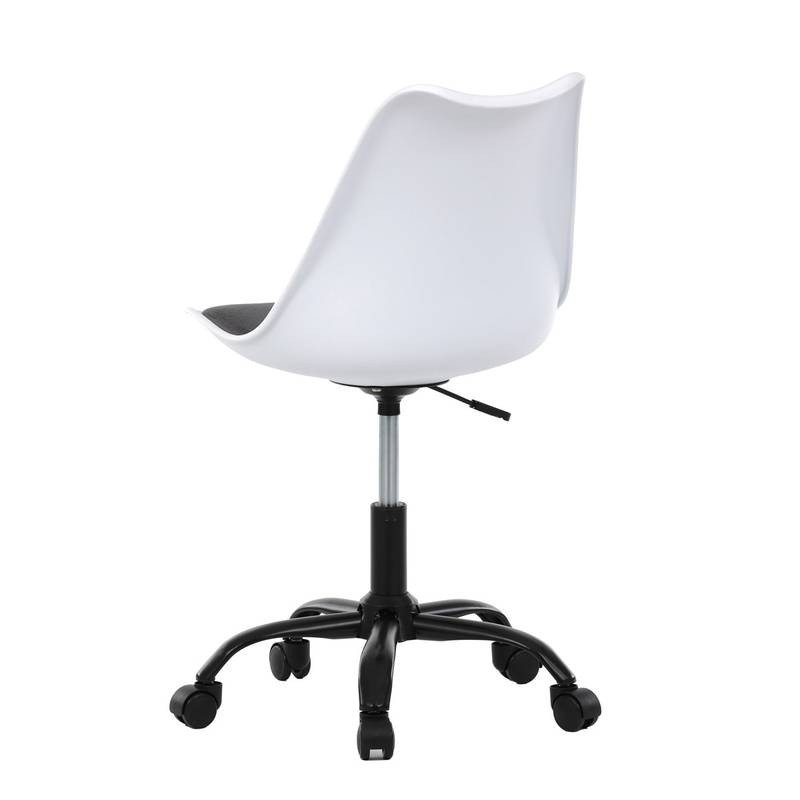Autronic - Židle kancelářská, bílá plastová skořepina, sedák šedá látka, kovový kříž - KA-X7055 GREY AKCE NOVINK