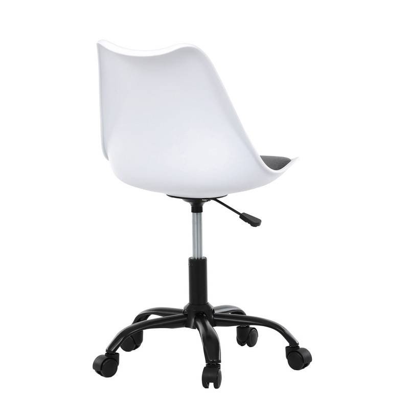 Autronic - Židle kancelářská, bílá plastová skořepina, sedák šedá látka, kovový kříž - KA-X7055 GREY AKCE NOVINK