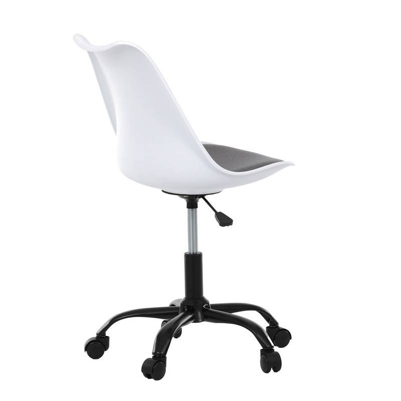 Autronic - Židle kancelářská, bílá plastová skořepina, sedák šedá látka, kovový kříž - KA-X7055 GREY AKCE NOVINK