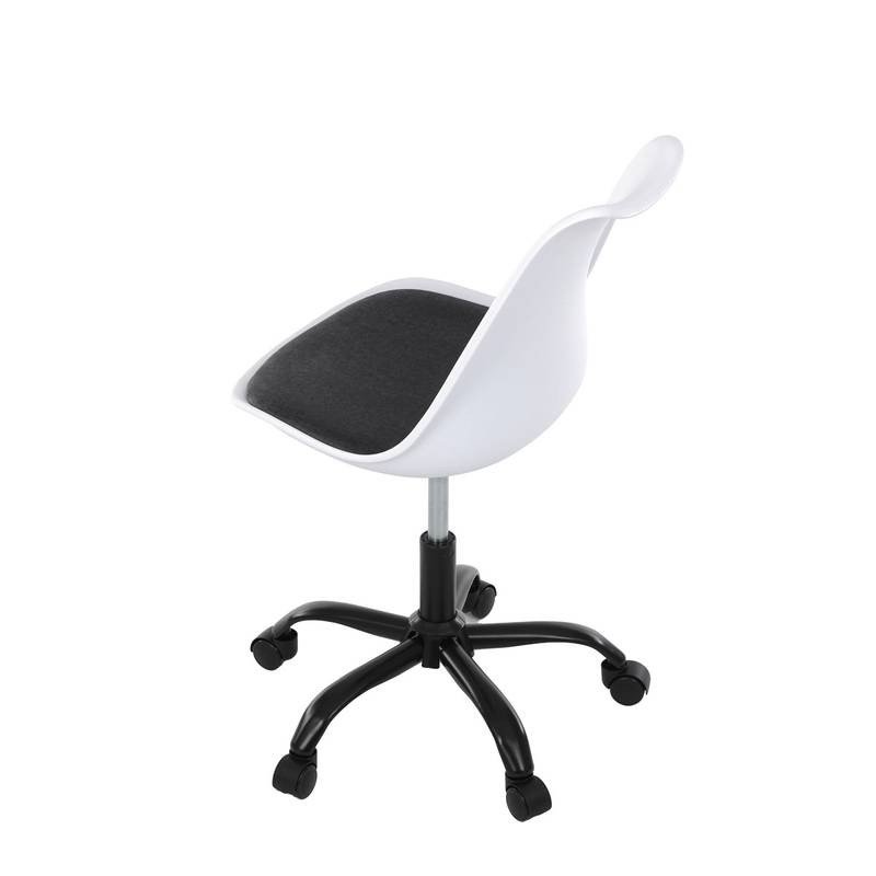 Autronic - Židle kancelářská, bílá plastová skořepina, sedák šedá látka, kovový kříž - KA-X7055 GREY AKCE NOVINK