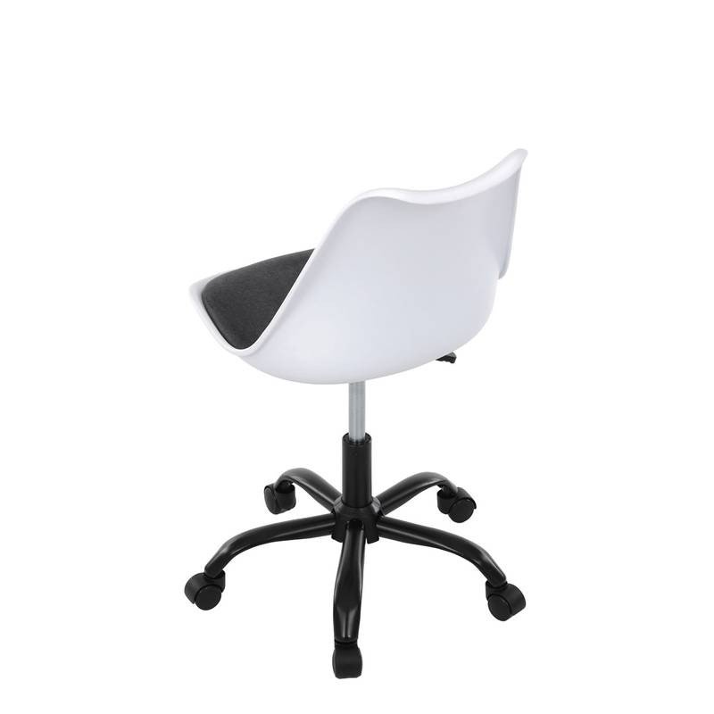Autronic - Židle kancelářská, bílá plastová skořepina, sedák šedá látka, kovový kříž - KA-X7055 GREY AKCE NOVINK
