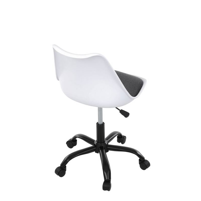 Autronic - Židle kancelářská, bílá plastová skořepina, sedák šedá látka, kovový kříž - KA-X7055 GREY AKCE NOVINK