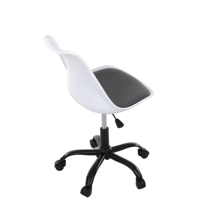 Autronic - Židle kancelářská, bílá plastová skořepina, sedák šedá látka, kovový kříž - KA-X7055 GREY AKCE NOVINK