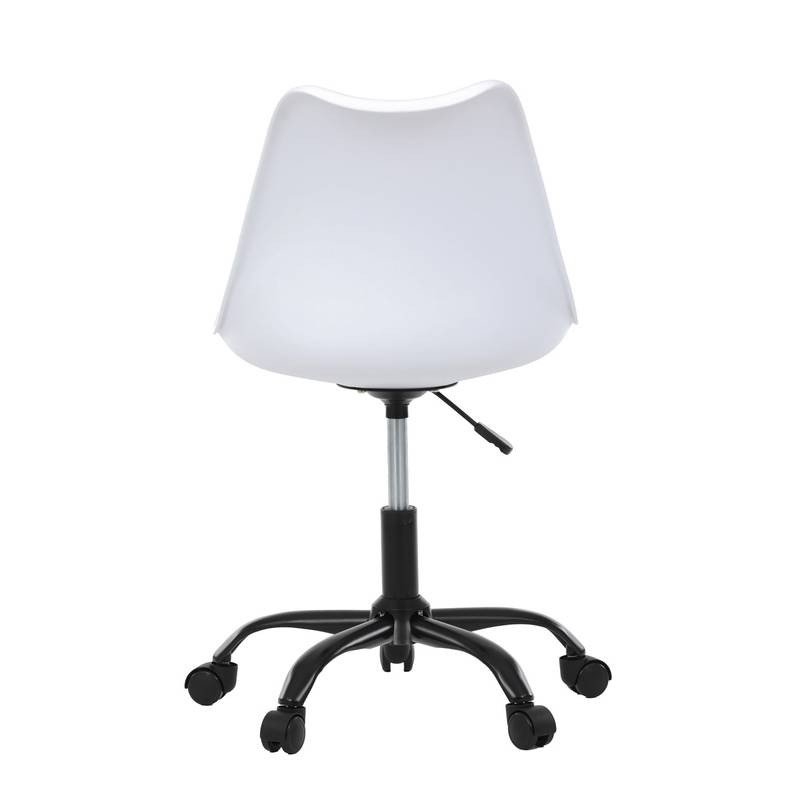 Autronic - Židle kancelářská, bílá plastová skořepina, sedák bílá látka, kovový kříž - KA-X7055 WT AKCE NOVINKA