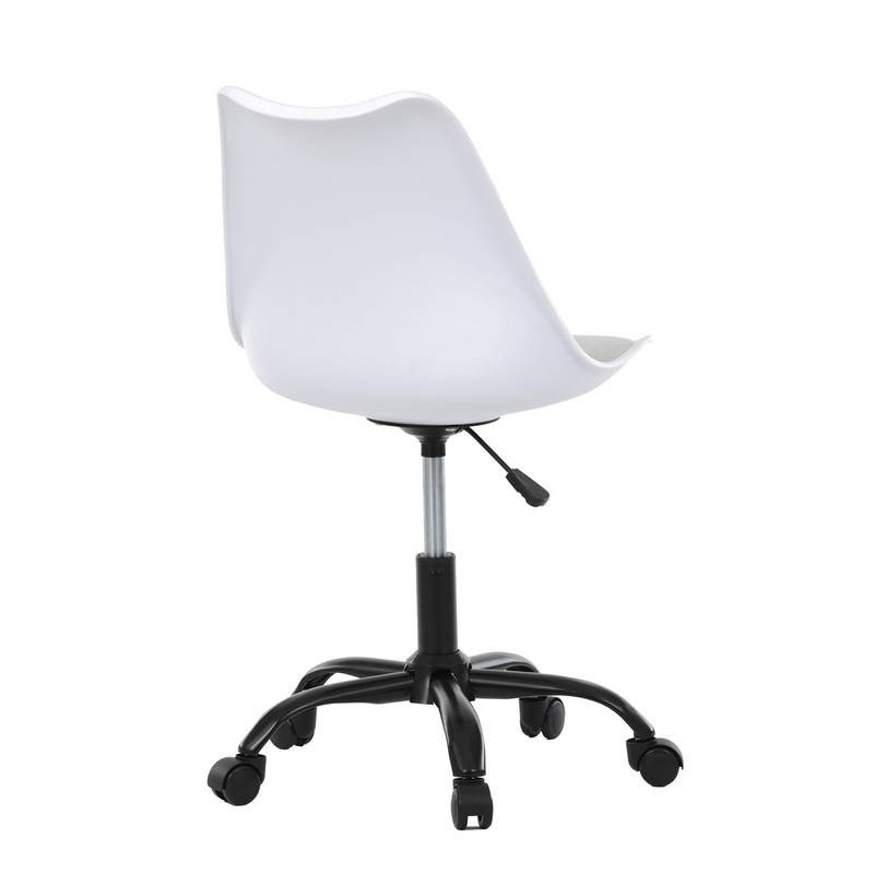 Autronic - Židle kancelářská, bílá plastová skořepina, sedák bílá látka, kovový kříž - KA-X7055 WT AKCE NOVINKA