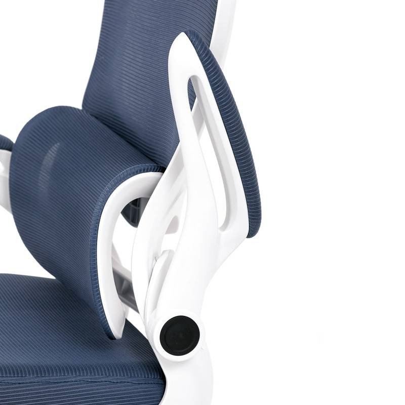 Autronic - Kancelářská židle, tmavě modrá síťovina, bílý plast, plastový kříž, kolečka na tvrdé podlahy - KA-Y33