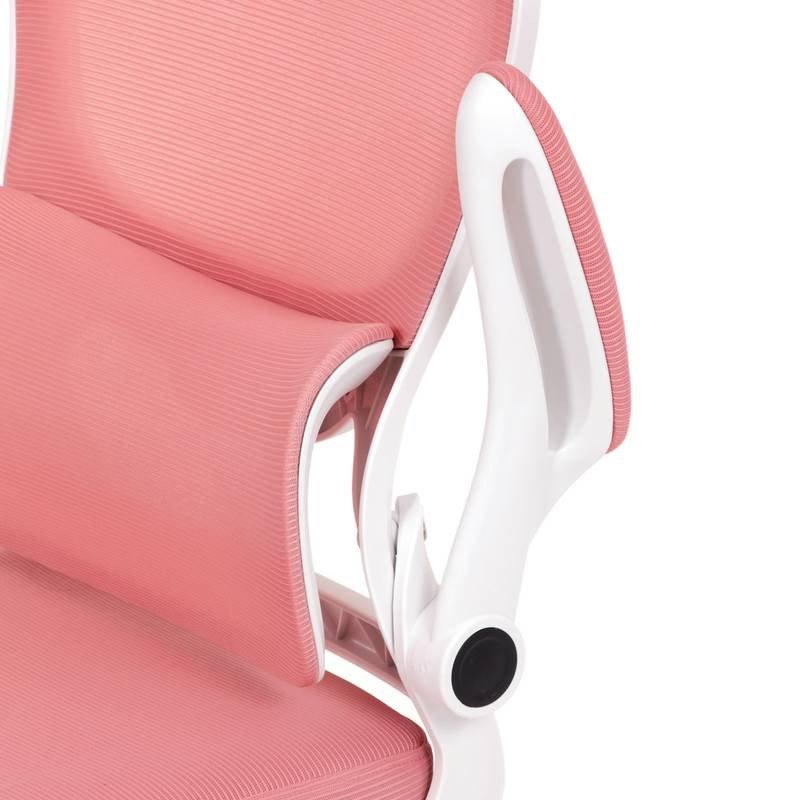 Autronic - Kancelářská židle, růžová síťovina, bílý plast, plastový kříž, kolečka na tvrdé podlahy - KA-Y337 PI