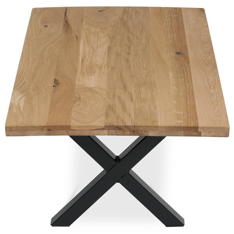 Autronic - Stůl konferenční 110x70x45cm, masiv dub, rovná hrana, kovová noha "X" 5x5 cm - KS-F110X DUB AKCE