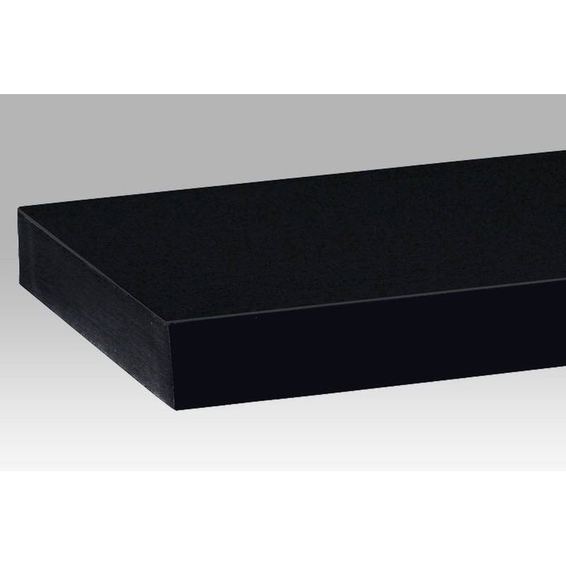 Autronic - Polička nástenná 60 cm, MDF, farba čierny vysoký lesk, baleno v ochranej fólii - P-001 BK