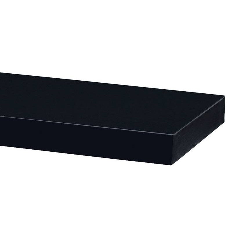 Autronic - Polička nástenná 60 cm, MDF, farba čierny vysoký lesk, baleno v ochranej fólii - P-001 BK