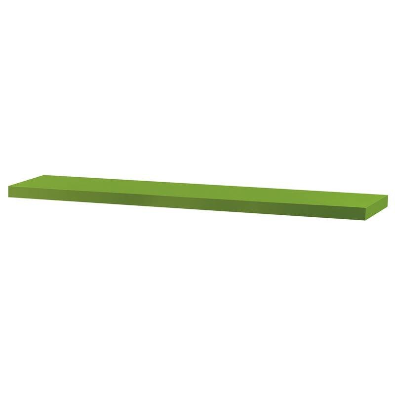Autronic - Polička nástenná 120 cm, MDF, farba zelený mat, baleno v ochranej fólii - P-002 GRN
