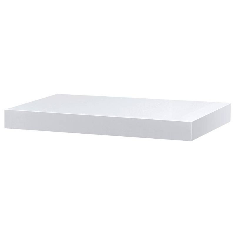 Autronic - Polička nástenná 40 cm, MDF, farba biely vysoký lesk, baleno v ochranej fólii - P-023 WT