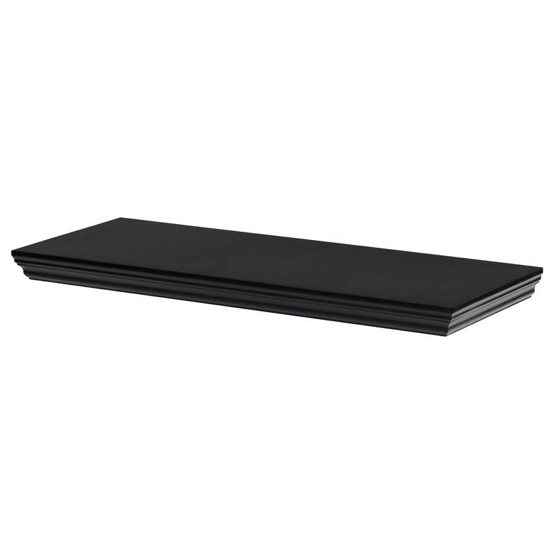 Autronic - Polička nástěnná 60 cm, MDF, barva černá, baleno v ochranné fólii - P-024 BK
