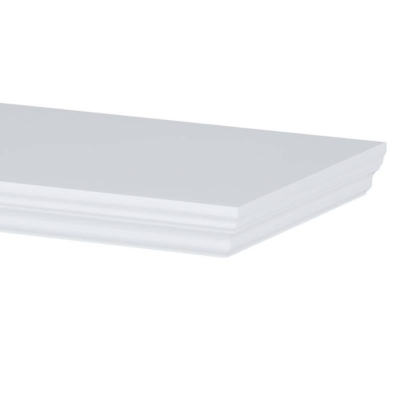 Autronic - Polička nástěnná 60 cm, MDF, barva bílá, baleno v ochranné fólii - P-024 WT