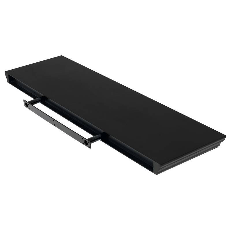 Autronic - Polička nástěnná 80 cm, MDF, barva černá, baleno v ochranné fólii - P-025 BK