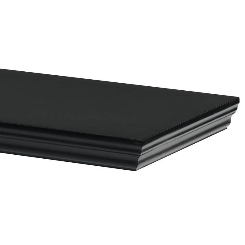 Autronic - Polička nástěnná 80 cm, MDF, barva černá, baleno v ochranné fólii - P-025 BK