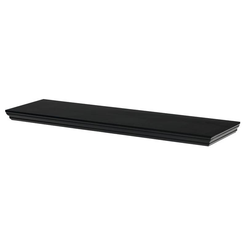 Autronic - Polička nástěnná 80 cm, MDF, barva černá, baleno v ochranné fólii - P-025 BK