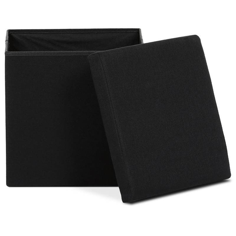 Autronic - Taburet s úložným prostorem, látka černá - TAB-461 BK2