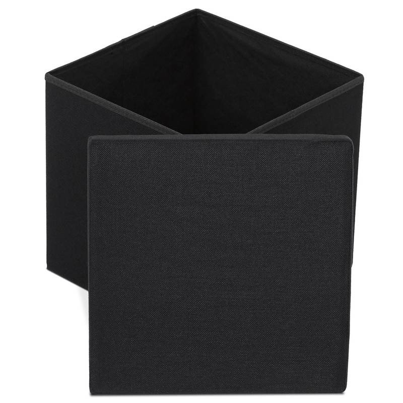 Autronic - Taburet s úložným prostorem, látka černá - TAB-461 BK2