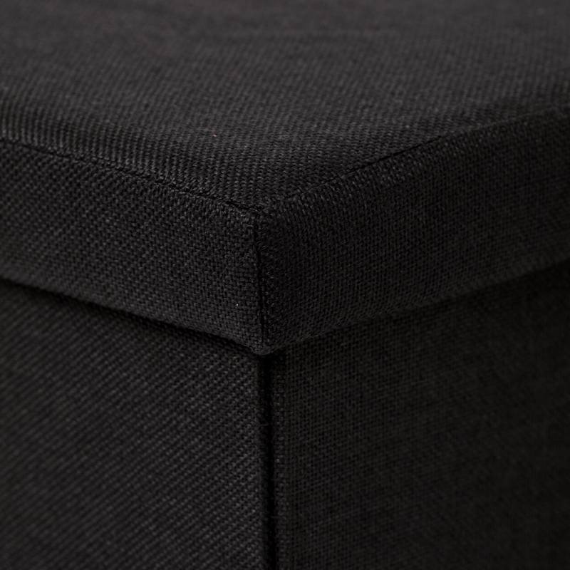Autronic - Taburet s úložným prostorem, látka černá - TAB-461 BK2