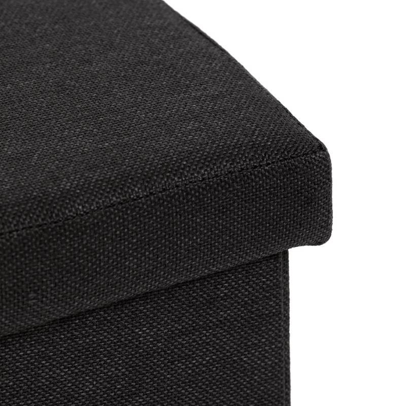 Autronic - Taburet s úložným prostorem, látka černá - TAB-461 BK2