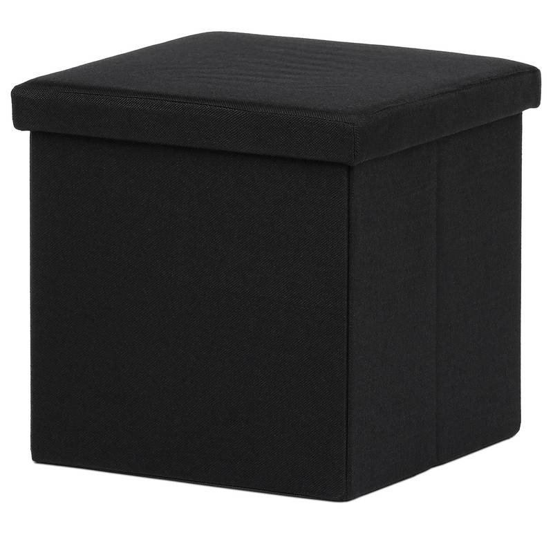 Autronic - Taburet s úložným prostorem, látka černá - TAB-461 BK2