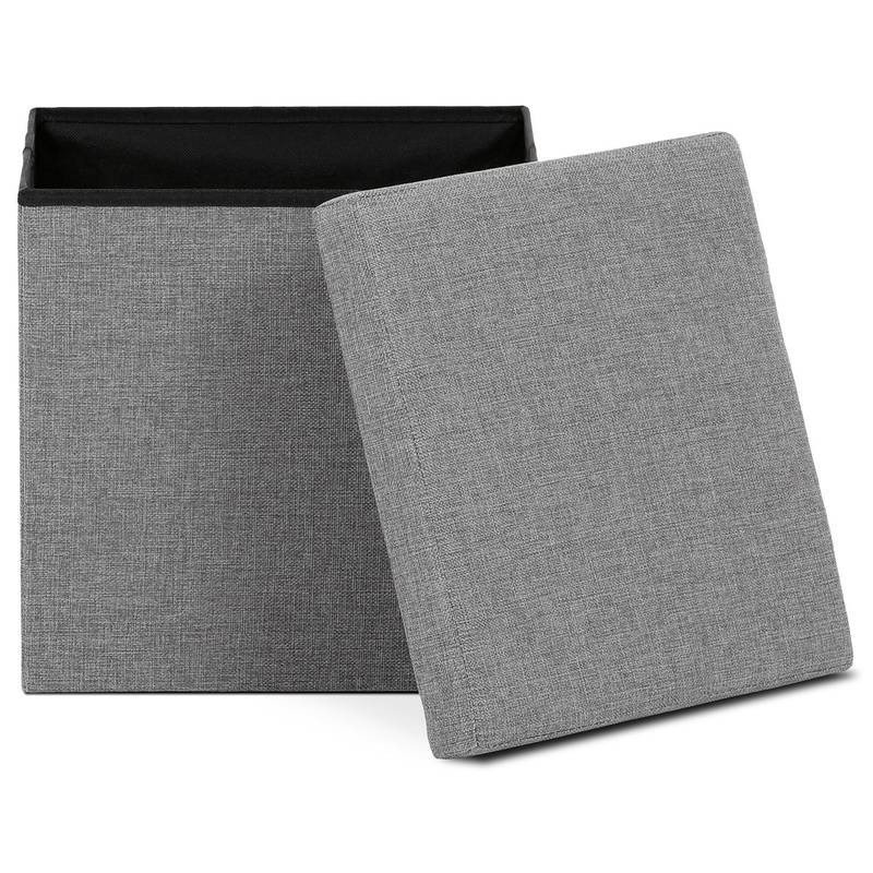 Autronic - Taburet s úložným prostorem, látka šedá - TAB-461 GREY2