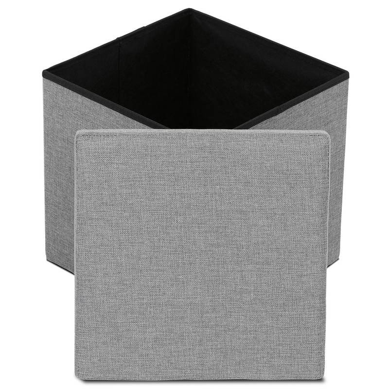 Autronic - Taburet s úložným prostorem, látka šedá - TAB-461 GREY2