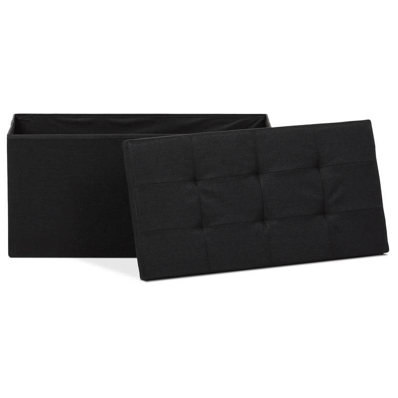 Autronic - Taburet s úložným prostorem, látka černá - TAB-462 BK2