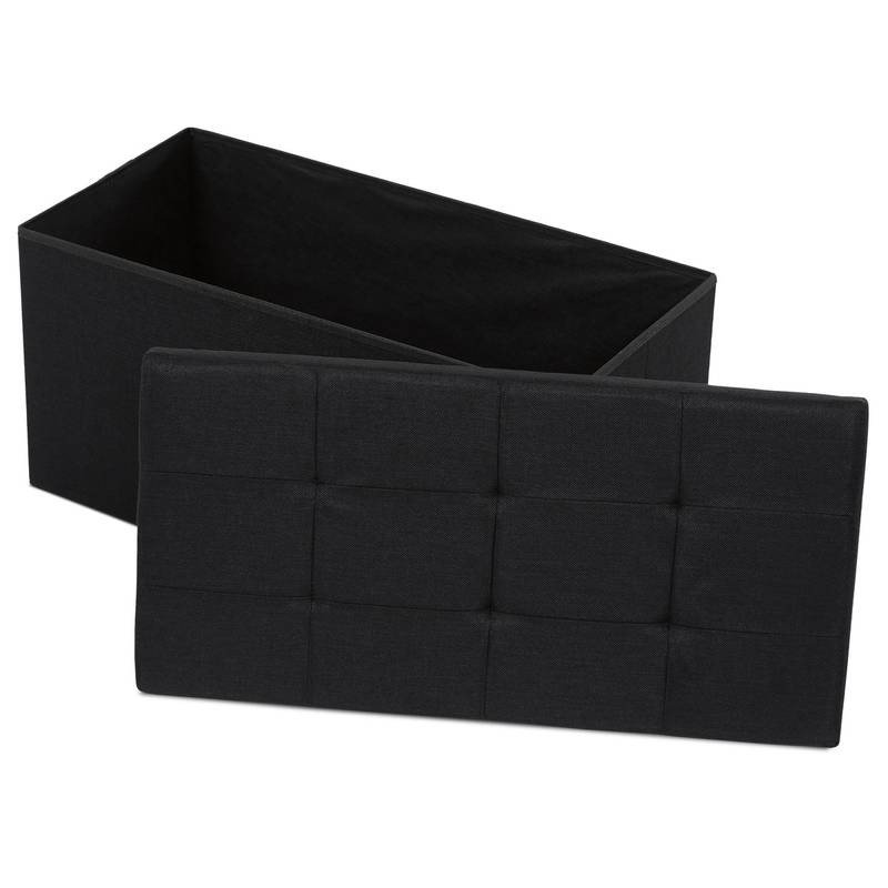 Autronic - Taburet s úložným prostorem, látka černá - TAB-462 BK2