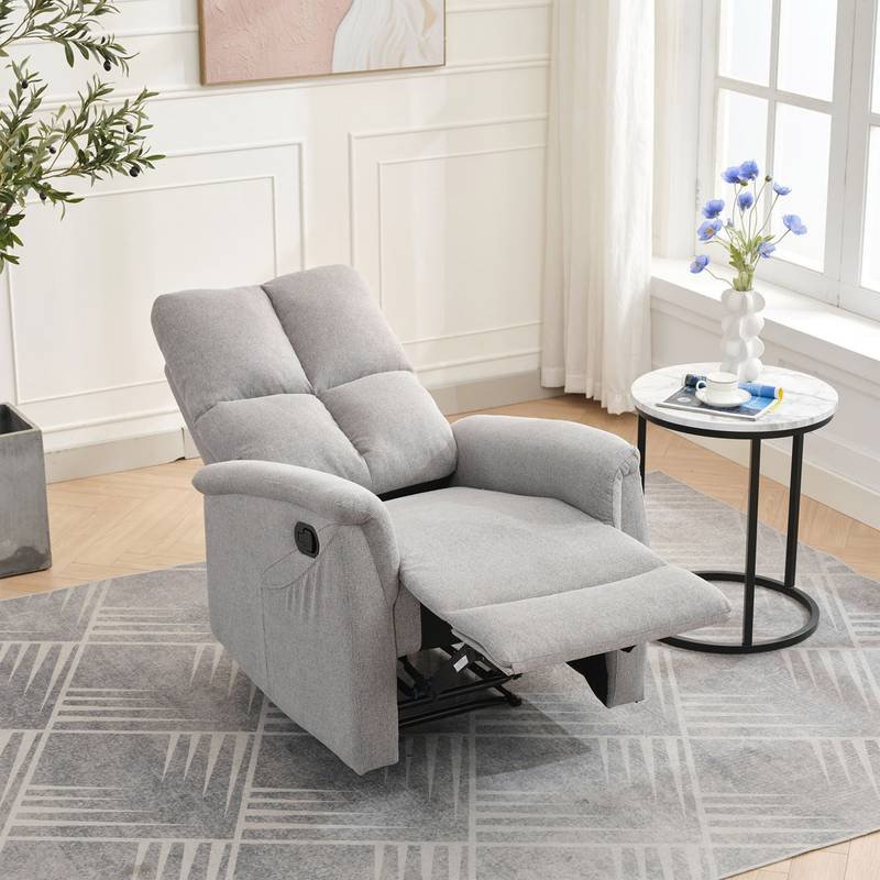 Autronic - Relaxační křeslo, manuální ovládání, světle šedá látka - TV-916 SIL2 AKCE Autronic - Relaxační křeslo, manuální ovládání, světle šedá látka - TV-916 SIL2 AKCE