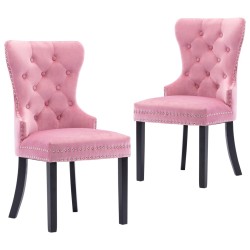  vidaXL Jedálenské stoličky 2 ks ružové zamatové