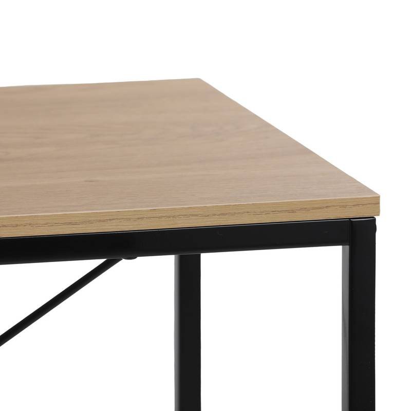 Autronic - Stůl pracovní s regálem, MDF, dekor dub, černý kov - GD-512 OAK AKCE NOVINKA
