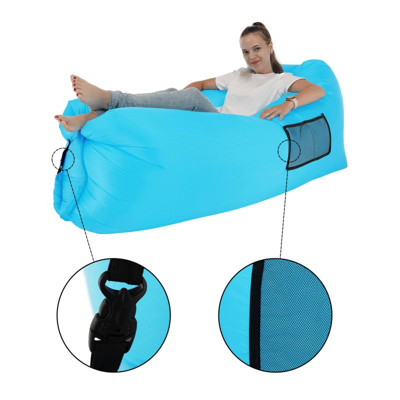 Kondela Nafukovací sedací vak/lazy bag, modrá, LEBAG