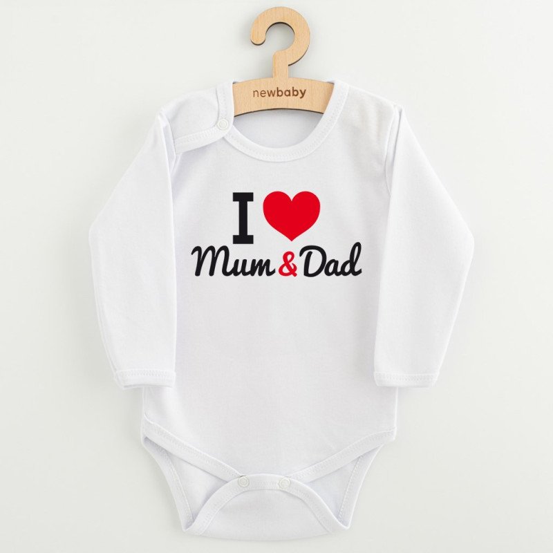 Body s potlačou New Baby I Love Mum and Dad