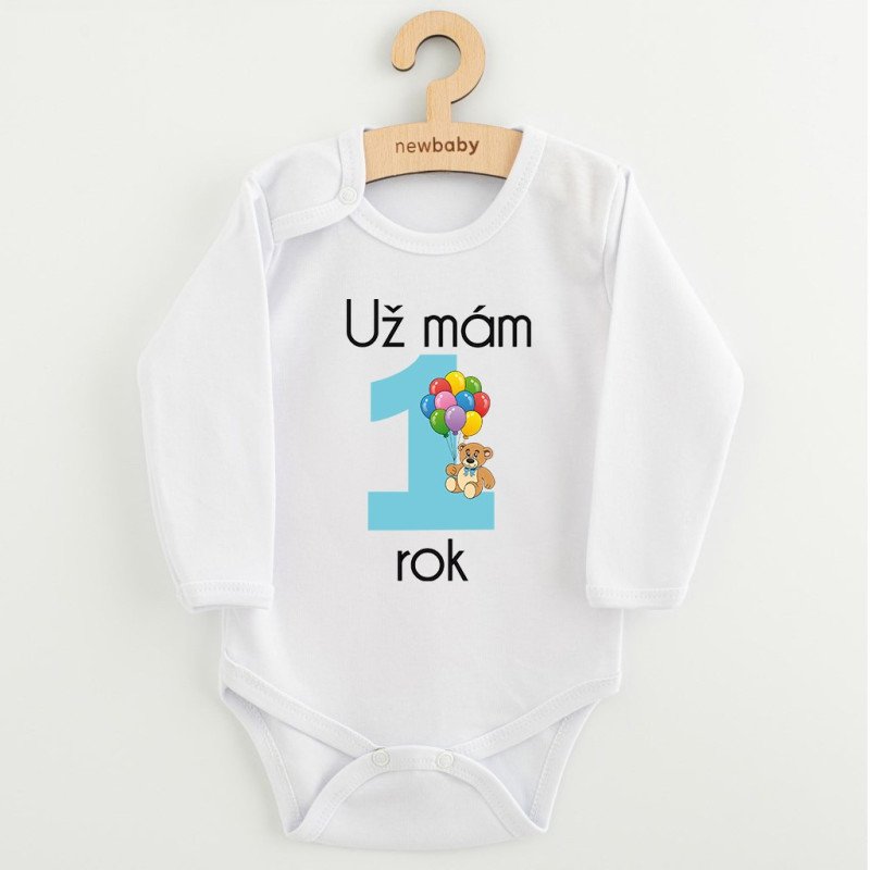 Body s potlačou New Baby Už mám 1 rok modré