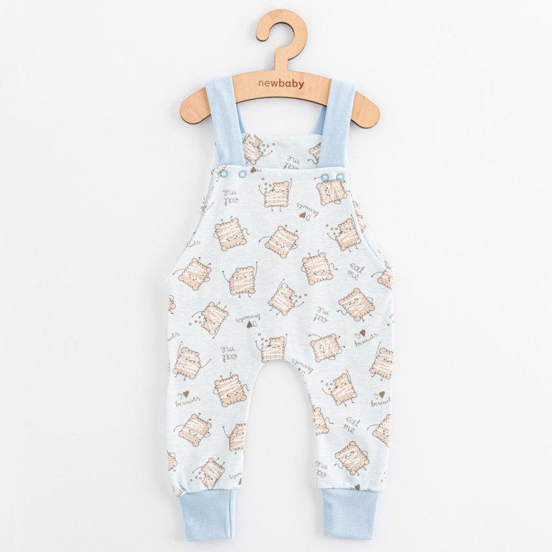 Detské bavlnené záhradníčky New Baby Biscuits modrá