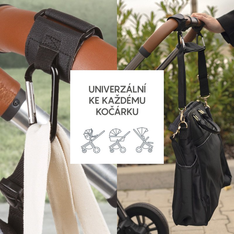 Multifunkční popruh se skobou 2 ks, Black
