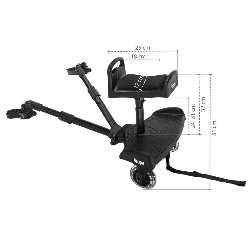 Sedátko ku skejtíku Segboard 2, Black