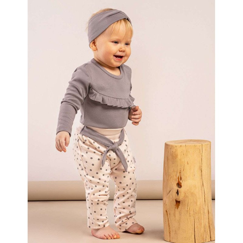 Dojčenské body s dlhým rukávom Nicol Sara sivá