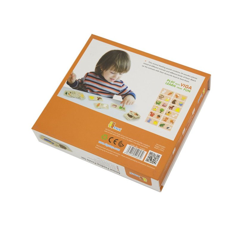 Drevené puzzle Viga Kŕmenie zvierat