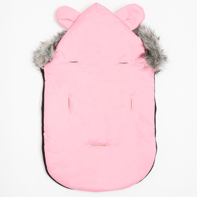 Luxusný zimný fusak s kapucňou s uškami New Baby Alex Wool pink