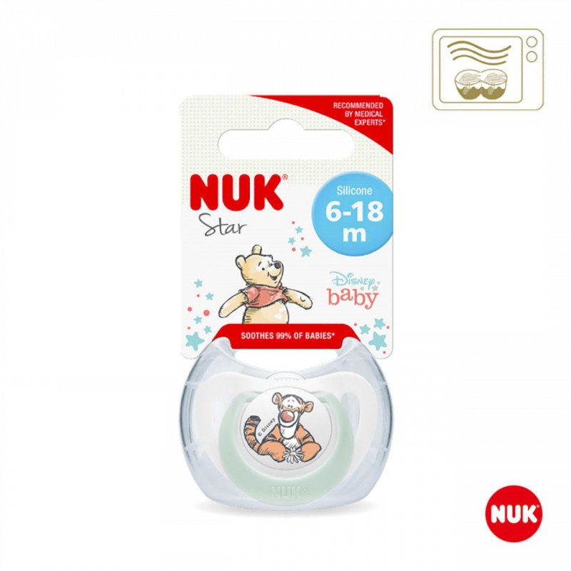 Cumlík NUK Star Disney Mickey Minnie 6-18m bielo zelený