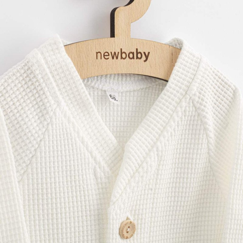 Dojčenský kabátik na gombíky New Baby Luxury clothing Oliver biely
