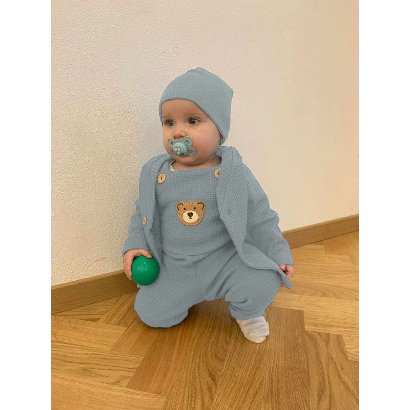 Dojčenské zahradníčky New Baby Luxury clothing Oliver sivé