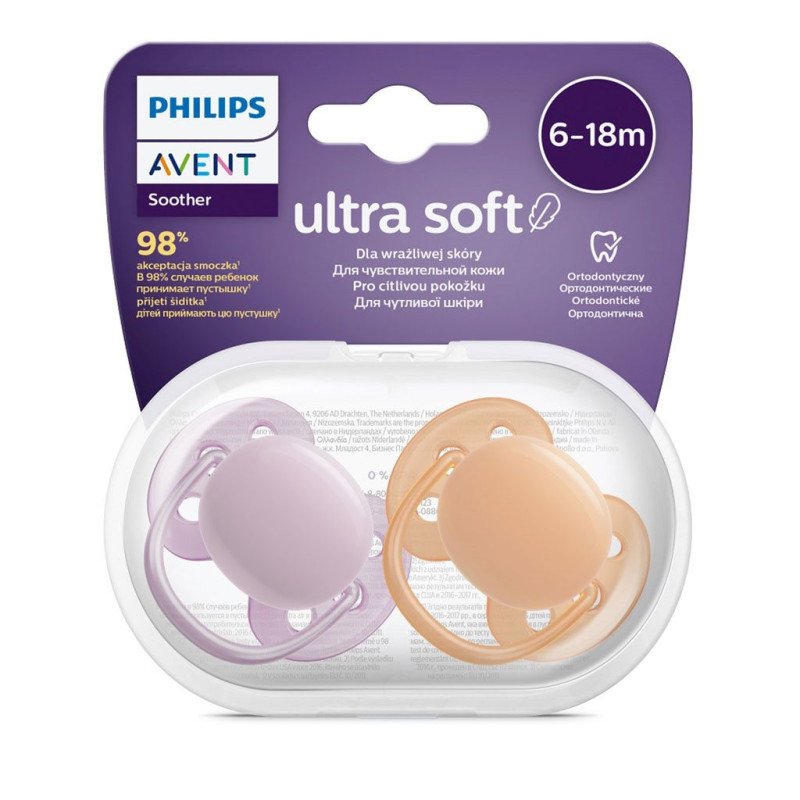 Dojčenský cumlík Ultrasoft Premium Avent 6-18 miesacov 2 ks dievča