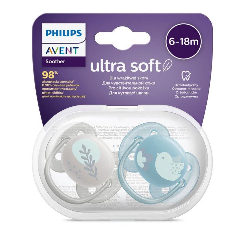 Dojčenský cumlík Ultrasoft Premium  Avent zvieratá 6-18 miesacov 2 ks chlapec