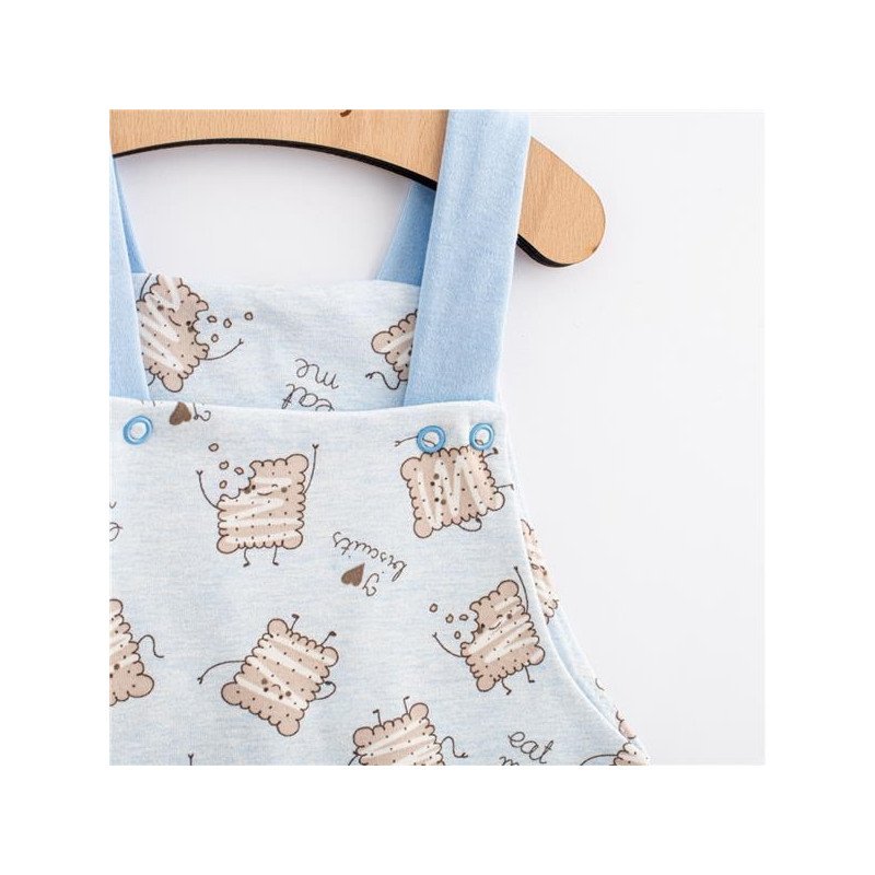 Detské bavlnené záhradníčky New Baby Biscuits modrá
